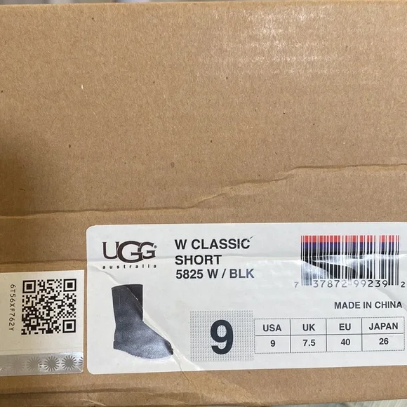UGG- Brand New- Australia Classic Short. Color: Black 5825 BOOTS- Womens 9 - Picture 3 of 17